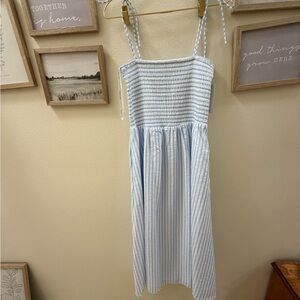julia jordan Light Blue and White Smocked Sundress